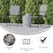 Flash Furniture Gray Folding Sling Patio Chairs with Armrests, 4PK 4-GM-SC098-GY-GG - alternate 9